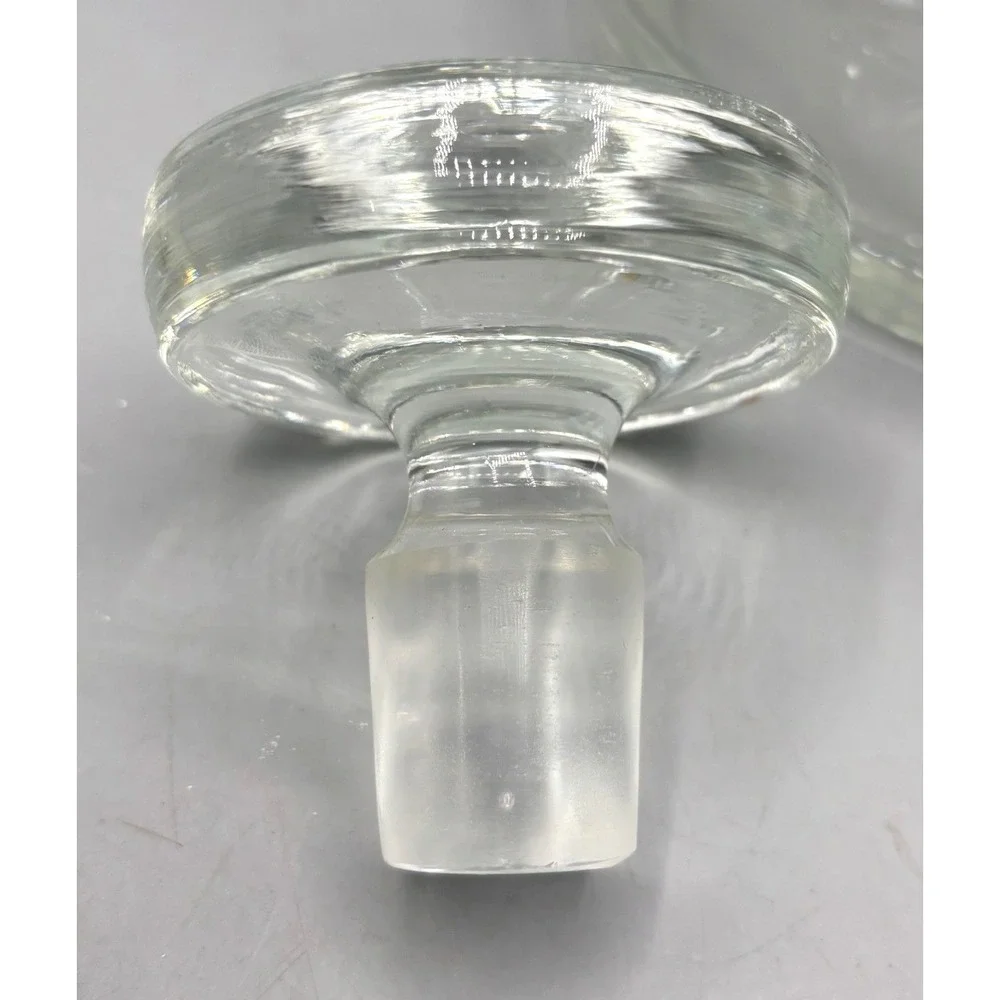 Vtg Made in Hungary Clear Glass‎ Wine Decanter with Stopper 11.5 Inch